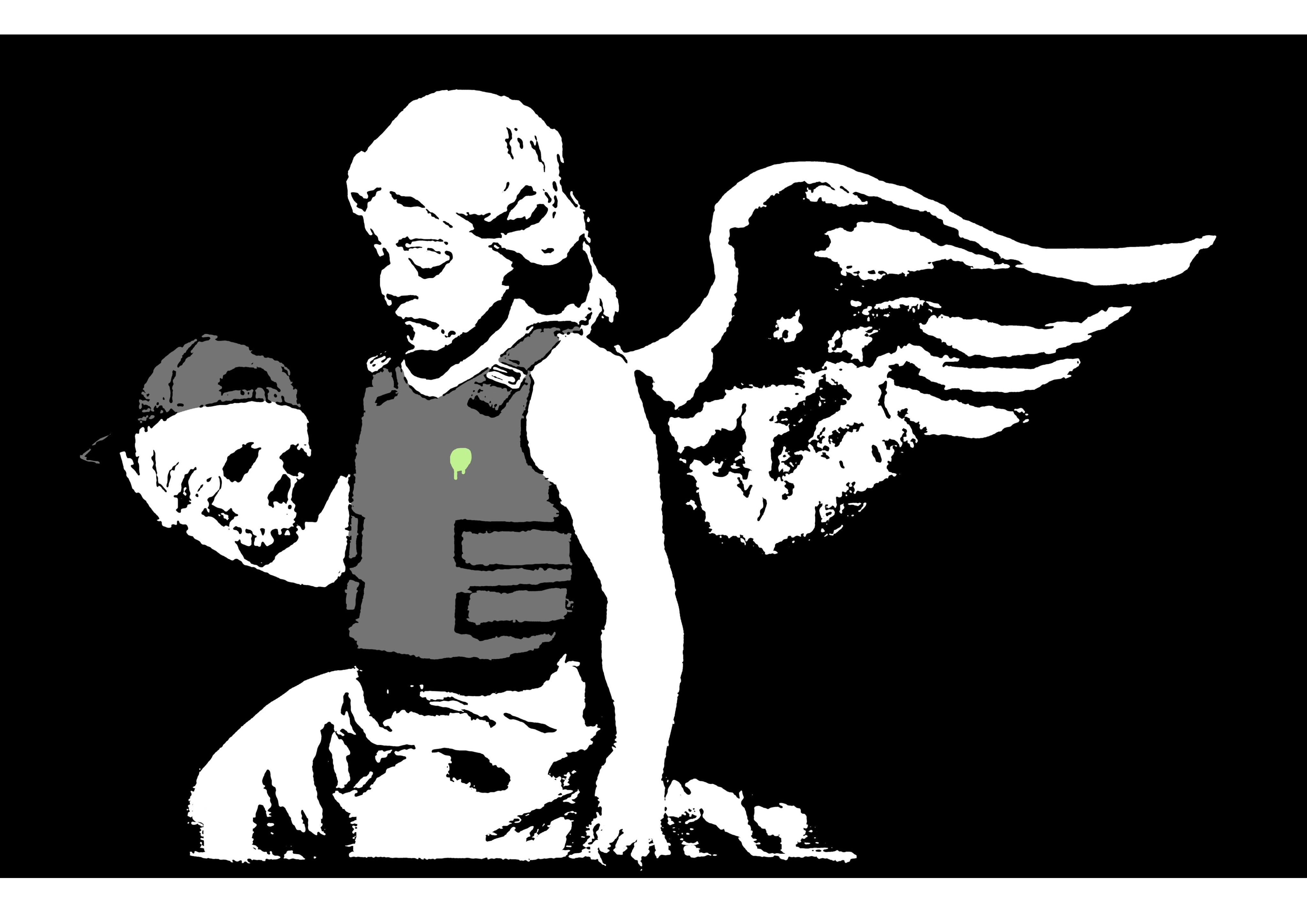 新商品 壁紙アート バンクシー BANKSY イラスト インテリア 絵画 デジタルプリント のり無し 塩化ビニル樹脂系壁紙