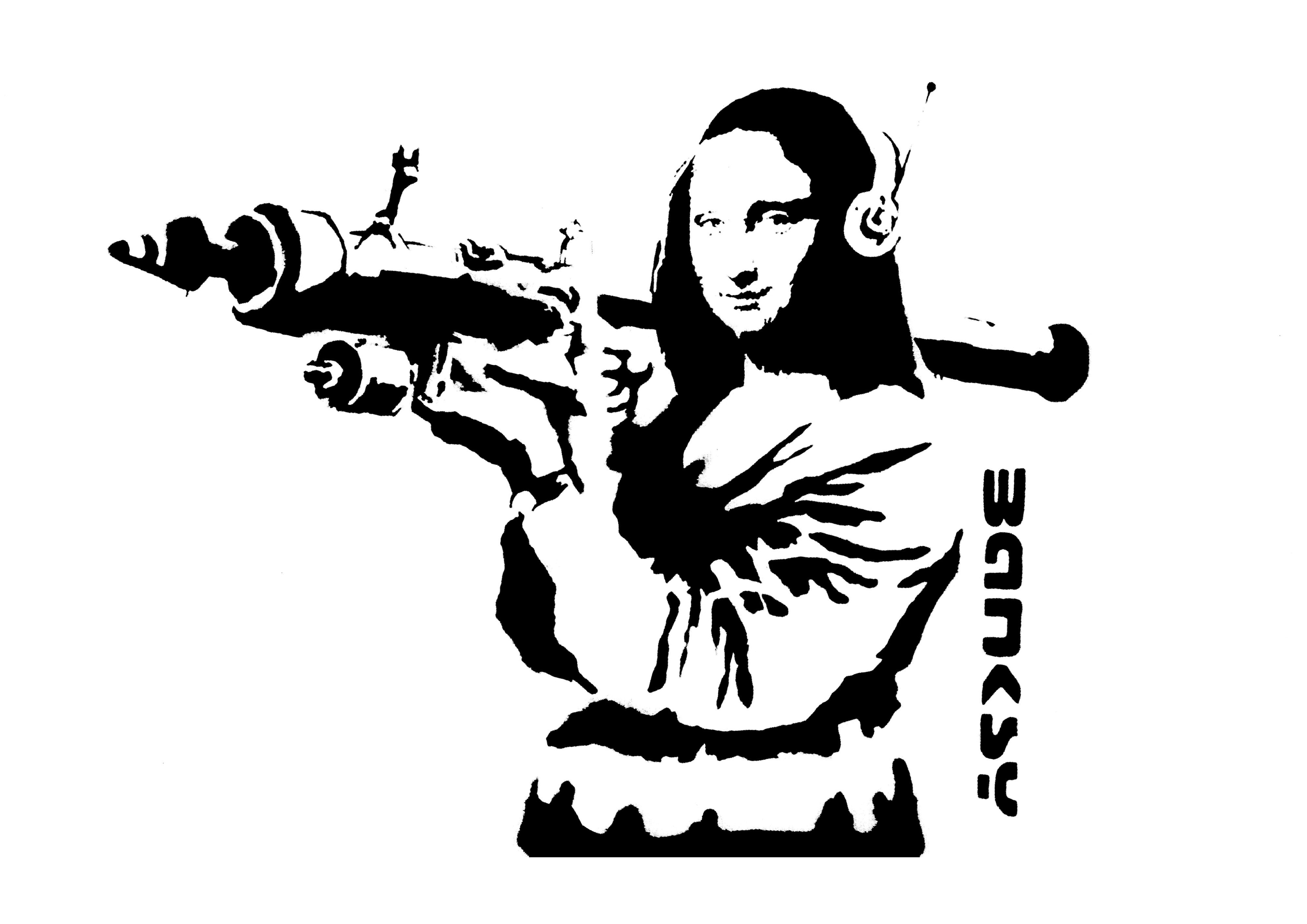 新商品 壁紙アート バンクシー BANKSY イラスト インテリア 絵画 デジタルプリント のり無し 塩化ビニル樹脂系壁紙