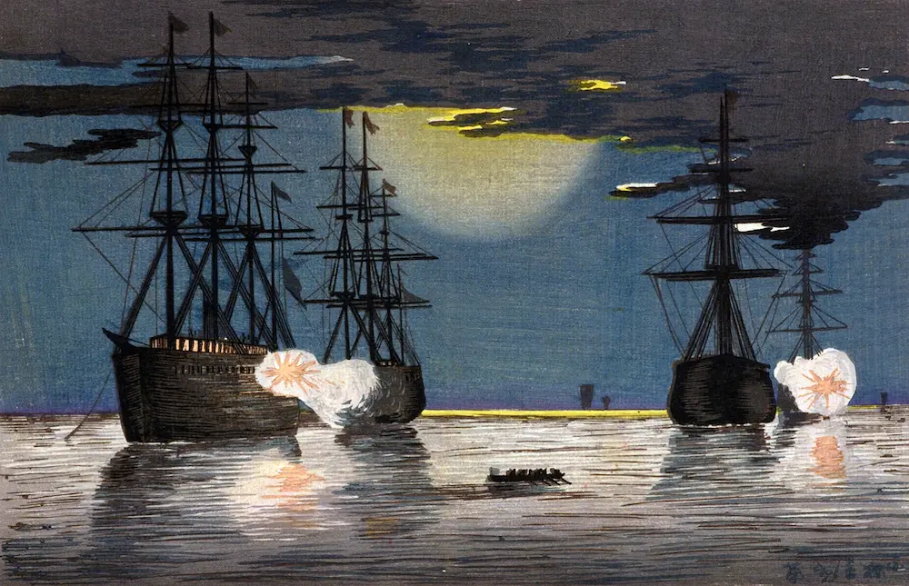 壁紙アート 小林清親 浮世絵師 インテリア 絵画 デジタルプリント のり無し 塩化ビニル樹脂系壁紙