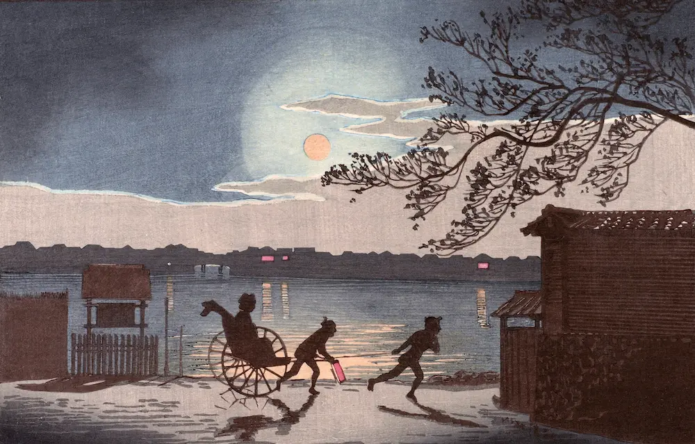 壁紙アート 小林清親 浮世絵師 インテリア 絵画 デジタルプリント のり無し 塩化ビニル樹脂系壁紙