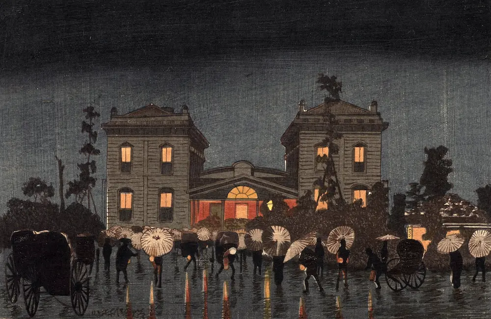 壁紙アート 小林清親 浮世絵師 インテリア 絵画 デジタルプリント のり無し 塩化ビニル樹脂系壁紙