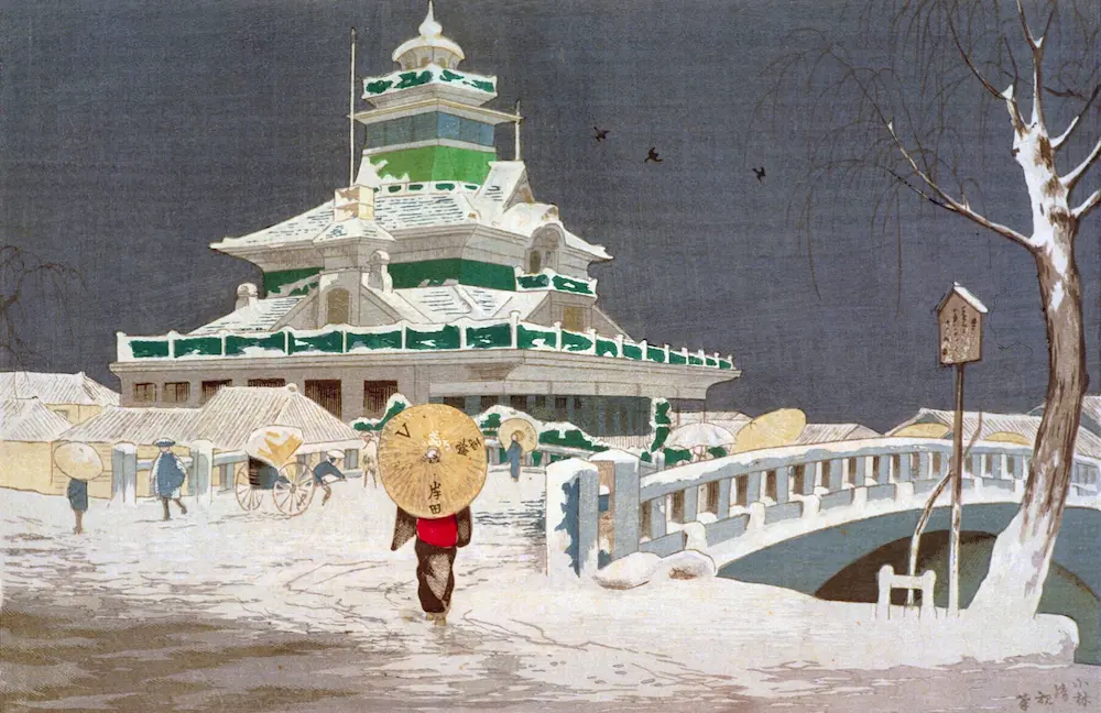 壁紙アート 小林清親 浮世絵師 インテリア 絵画 デジタルプリント のり無し 塩化ビニル樹脂系壁紙