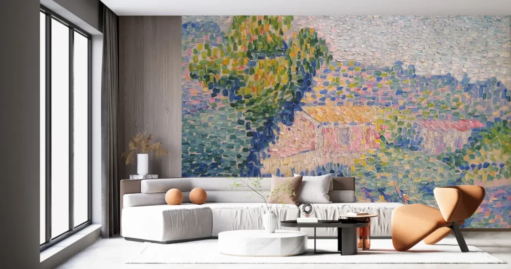 壁紙アート アンリ＝エドモン・クロス フランス画家 点描画 インテリア 絵画 風景 時代 デジタルプリント のり無し 塩化ビニル樹脂系壁紙