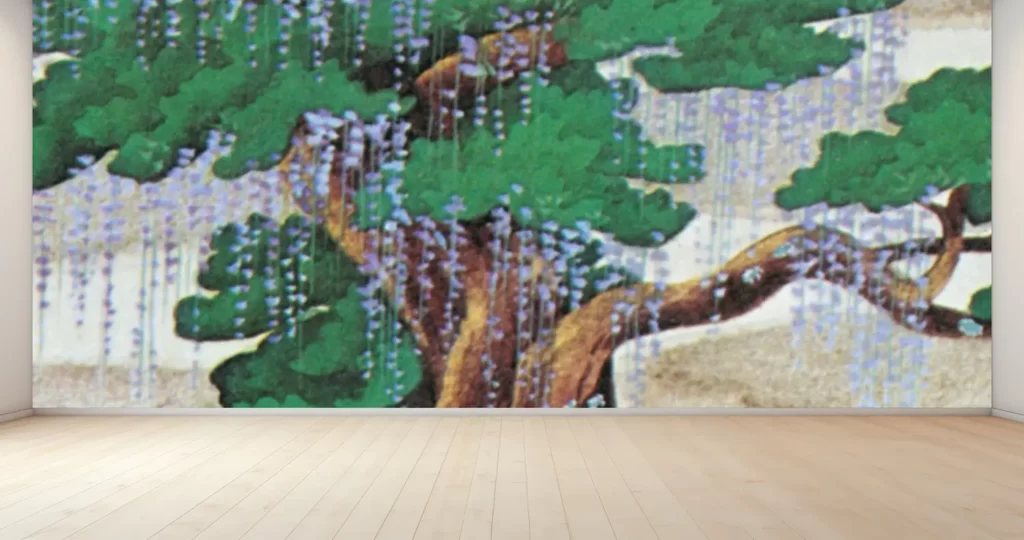 新商品 壁紙アート 小村雪岱 藤娘 舞台装置原画 日本画家 版画家 インテリア 絵画 風景 時代 デジタルプリント のり無し 塩化ビニル樹脂系壁紙